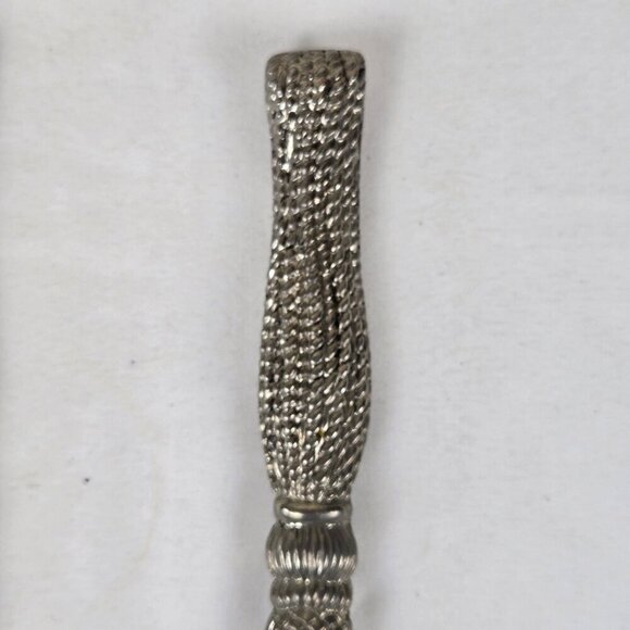 Vintage Silea Silver Plate Salad Servers Tassel Look Handles Heavy Weight - Picture 8 of 9